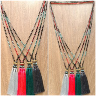 tassels necklace beads black larva stone fashion accessories wholesale price